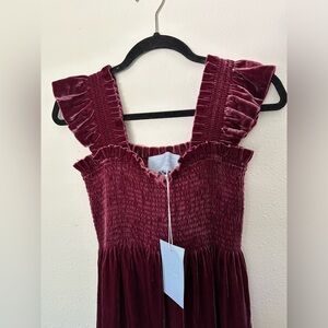 NWT Hill House The Ellie Nap Dress Burgundy Velvet, size S